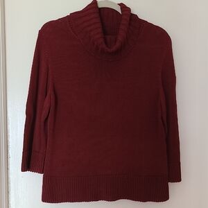 Peruvian Connection Burgundy Knit Sweater Top L